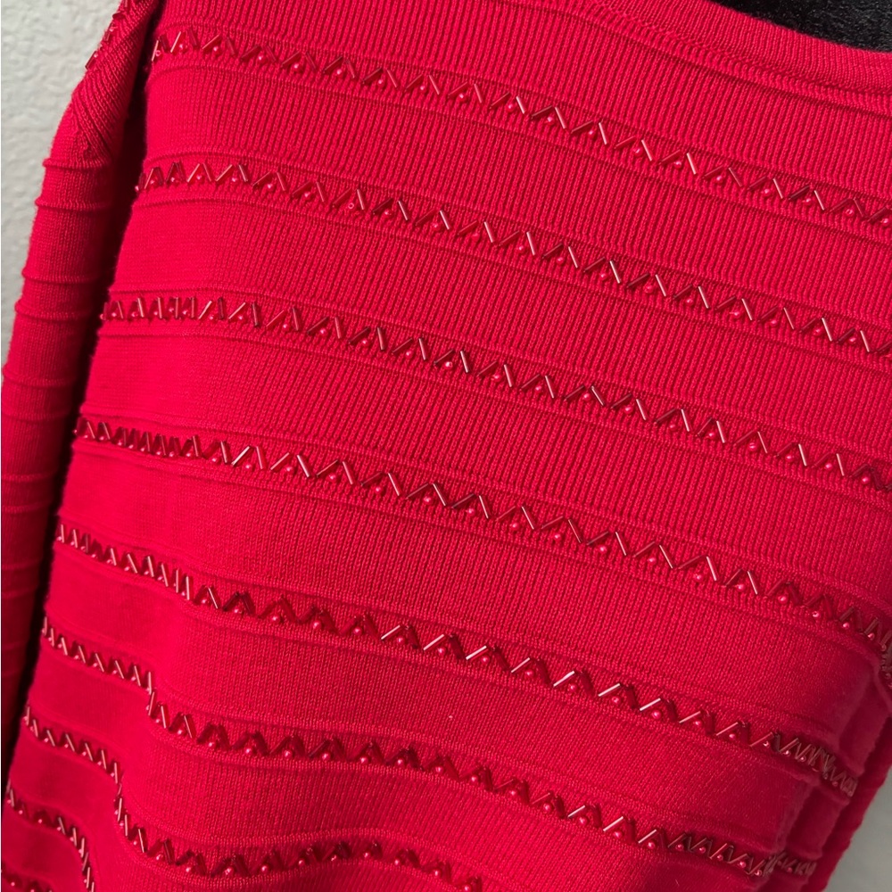 Red Knit Sweater - Picture 2 of 6